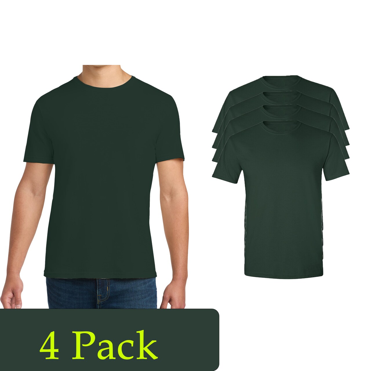 Gildan Men's Softstyle Short Sleeve T-Shirt, Craft Bundle Blank Tee for Custom Design, Forest, S-3XL